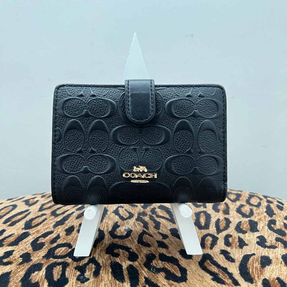 Coach Black Embossed Leather Wallet